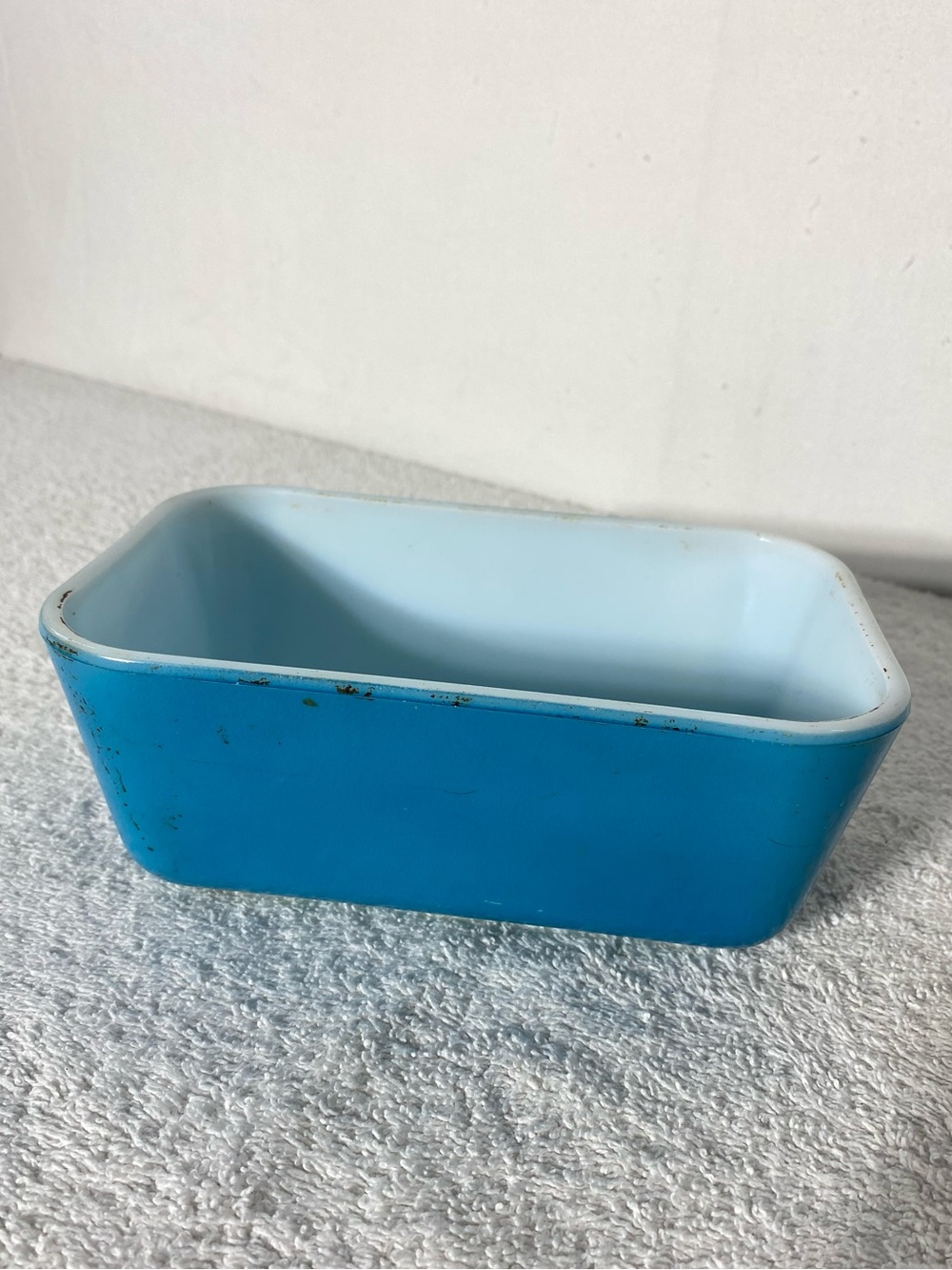 Vintage 1950s PYREX 502-B Primary Blue Refrigerator Dish Sunshine Stamp No Lid